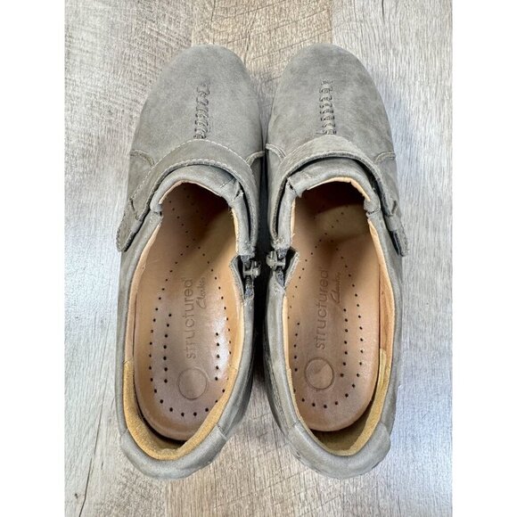 Clarks Unstructured Sparrow Shoes Womens 9 Brown Taupe Nubuck Leather Comfort - Picture 8 of 10